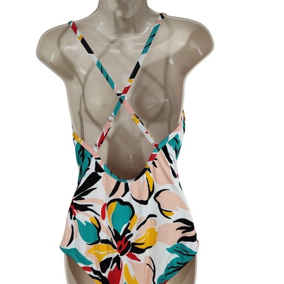 Beach Betty by Miracle Brands One Piece Swimsuit Women Size L Colorful Floral - Picture 5 of 12